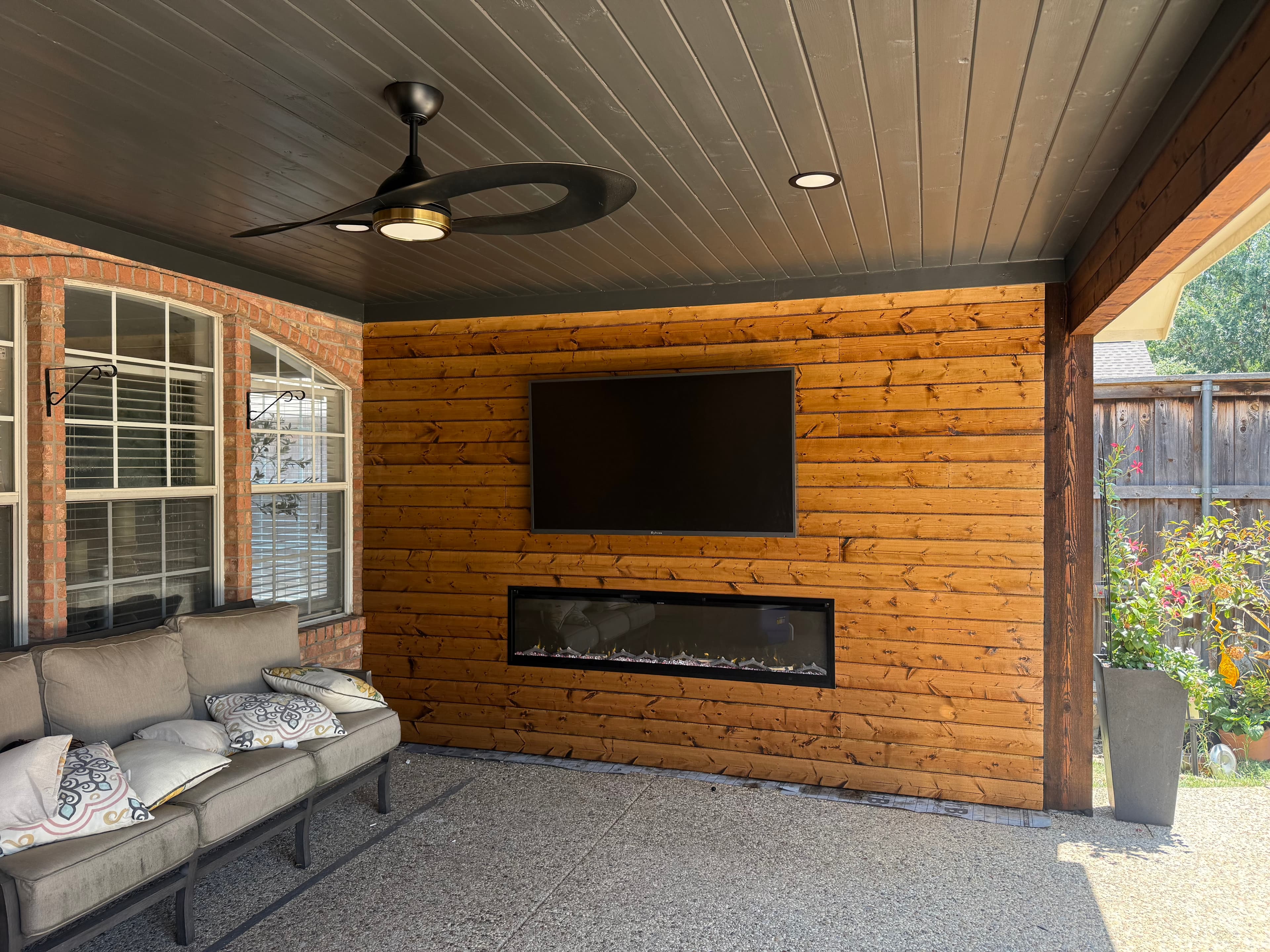 Custom outdoor living space built for family gatherings